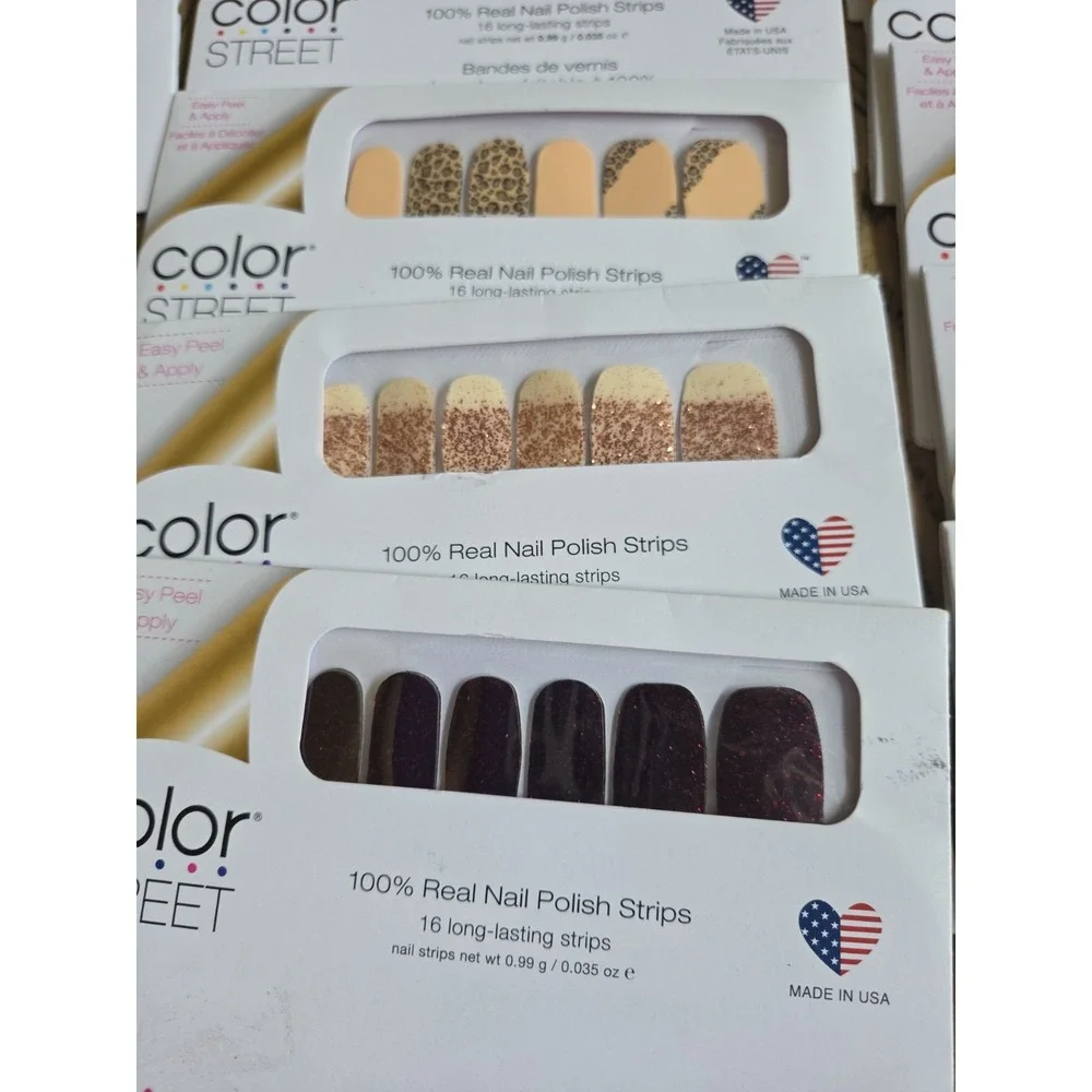 COLOR STREET NAIL STRIPS Lot Of 24 Nail Polish Strips Assorted Colors Designs